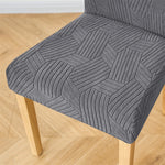 housse chaise salle manger extensible grise motif carre moderne cuisine