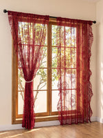 rideau brodé fleurs rouge classique transparent décoration intérieure maison pastorale 140x200cm