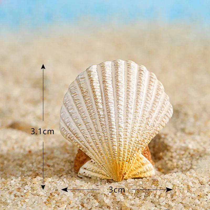 miniatures plage coquille étoile mer dauphin résine soleil palmier décor