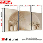 tableaux mural nature morte fleurs blanches vase blanc arche beige moderne encadrés miroir clips