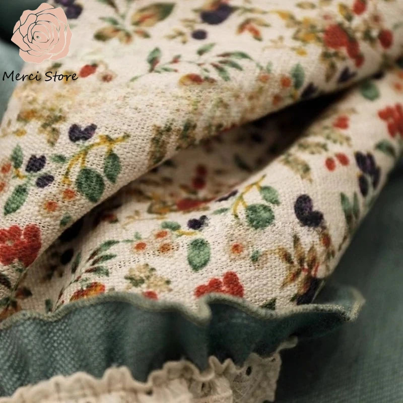 rideau fenêtre vintage motif floral beige rouge vert bleu dentelle romantique salon chambre maison
