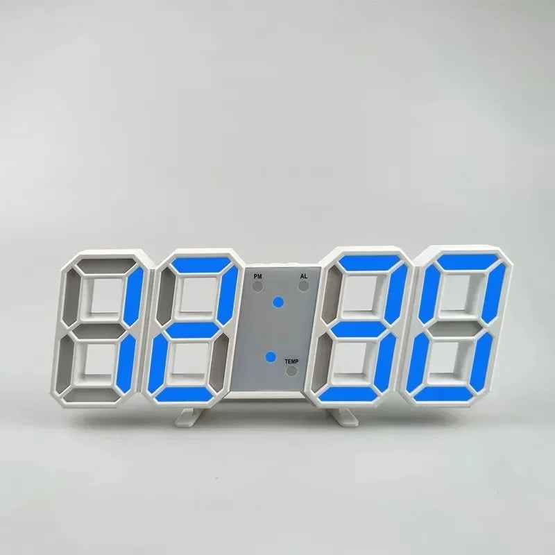 horloge digitale led carrée table moderne minimaliste blanc gris lumière