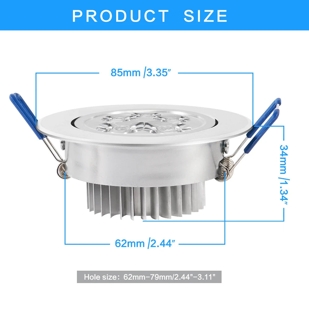 ampoule led spot argenté moderne dimmable aluminium clips 85mm hauteur 34mm