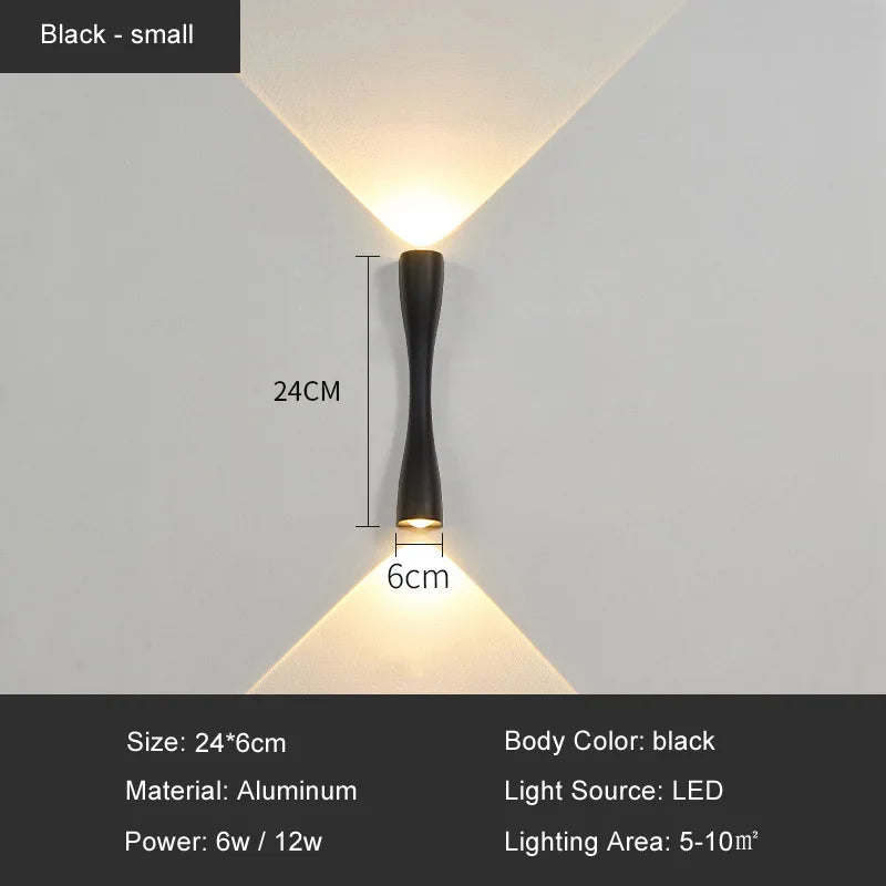 applique murale led or noir blanc moderne forme courbe contemporaine éclairage quotidien fixée mur