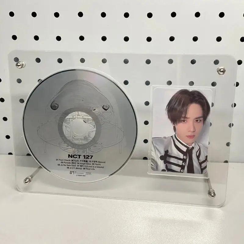 cadre photo moderne transparent acrylique support cd clips rectangle affiches idoles postales decoration