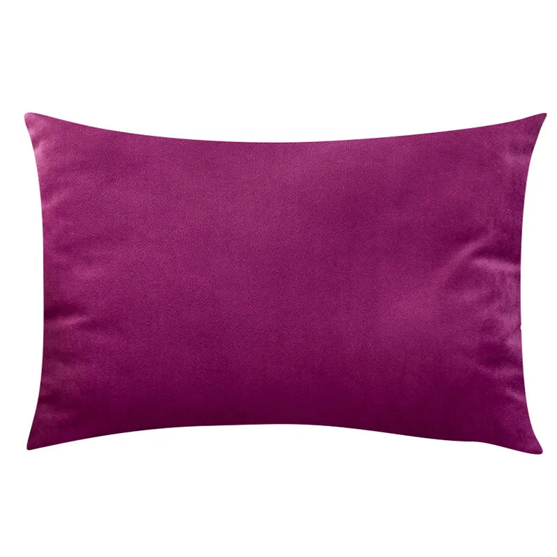 housse coussin velours uni 30x50 cm décoration salon canapé chambre moderne couleur violette