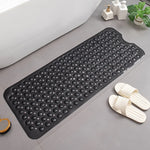 tapis bain moderne bleu translucide bulles massage adhésif antidérapant efficace