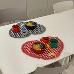 serviettes table coton carreaux rouge blanc noël classiques valentin
