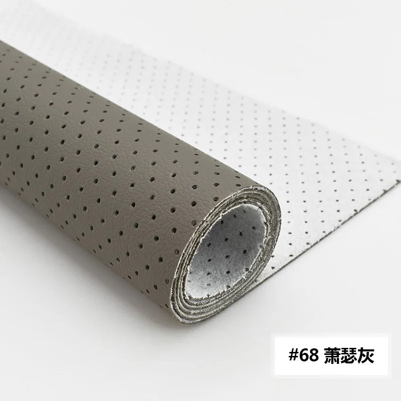 tissu faux cuir perforé ameublement canapé décoration couture robuste couleur gris clair