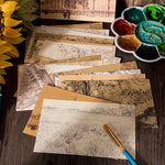 cartes postales artistes motifs monochromes dessins manuscrits peintres célèbres vintage lignes fines junk journal