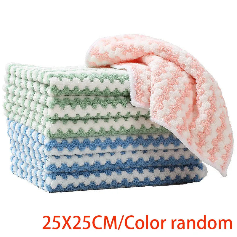 serviettes cuisine microfibre rose bleu vert blanc motif zigzag moderne 25x25cm respectueux environnement
