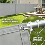 écran confidentialité gris moderne toile imperméable corde pinces uv protection balcon 80x300cm
