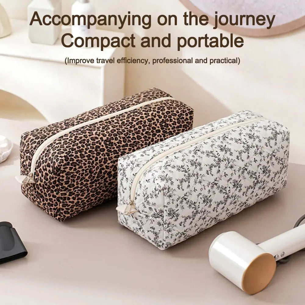 Sac rangement réutilisable imprimé léopard multifonctionnel moderne aspirateur voyage embout fer lisser blanc marron