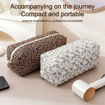 Sac rangement réutilisable imprimé léopard multifonctionnel moderne aspirateur voyage embout fer lisser blanc marron