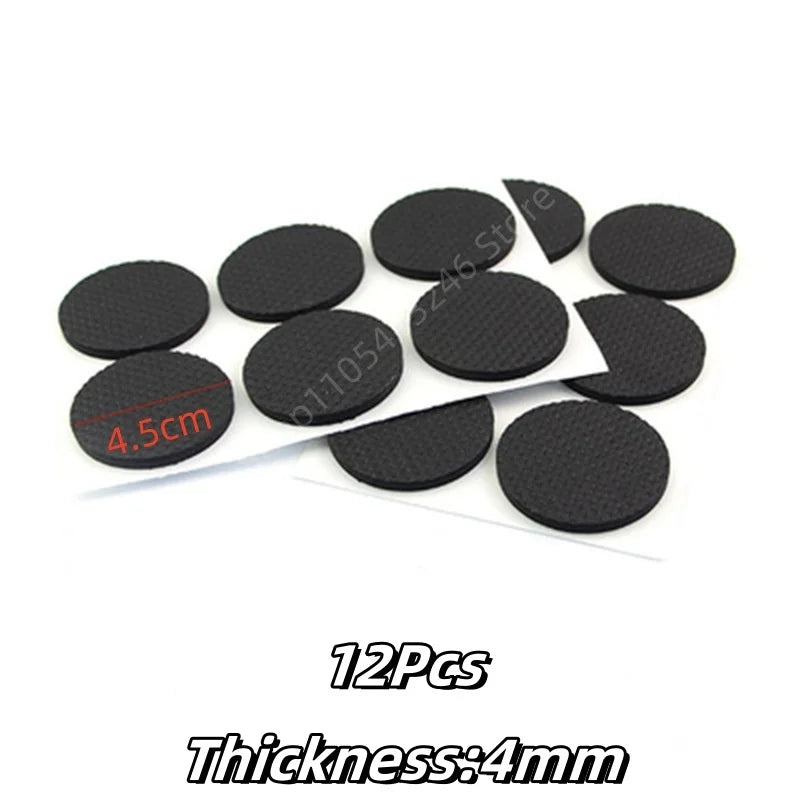 protecteurs pieds meubles anti dérapants adhésifs noirs texturés géométriques opaques eva rond carrés