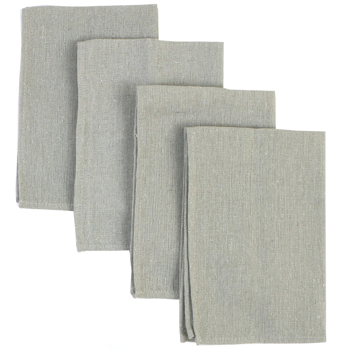 Ensemble de carrés de lin gris clair texturés, idéaux pour créer des décorations ou de la literie.