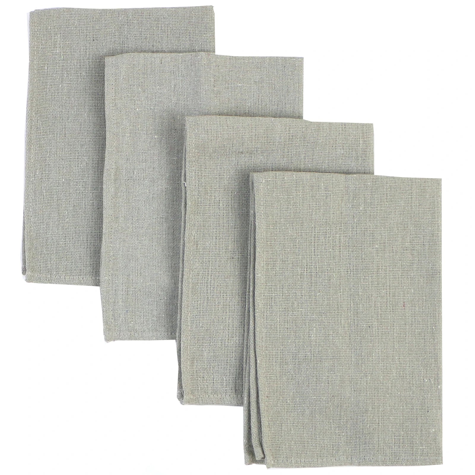 Ensemble de carrés de lin gris clair texturés, idéaux pour créer des décorations ou de la literie.