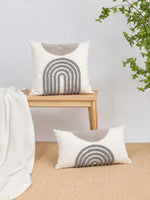 housse coussin polyester géométrique arc ciel moderne blanc 45x45cm 30x50cm