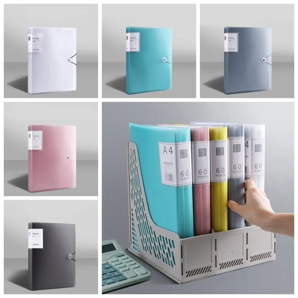 classeur pochettes porte documents plastique poignée étiquette dossiers a4