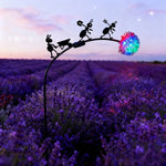 Sculpture jardin fourmi abeille fleur lumineuse solaire led noir artisanal moderneextérieur