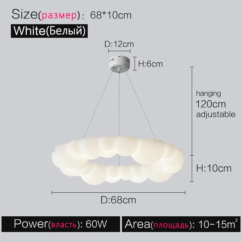 luminaire suspendu moderne blanc sphères diffusion lumineuse chambre salon étude entrée led dimmable