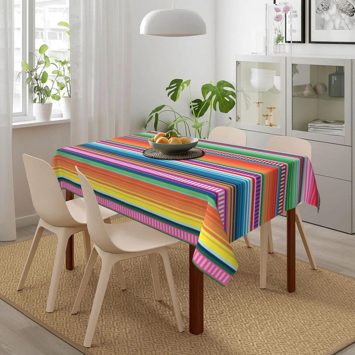 nappe table rayée moderne multicolore réutilisable polyester serviettes assiettes pot épices bouteille vin