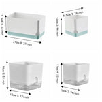 cache pot moderne blanc bleu clair uni opaque adhésif intérieur fleuri verte simple