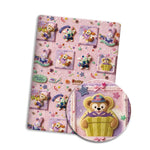 coussin décoratif enfantin motif lapin ours coeur étoile rose violet beige blanc coton