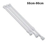 tige rideau extensible acier blanc moderne embouts protection 30 50cm 40 70cm 55 90cm