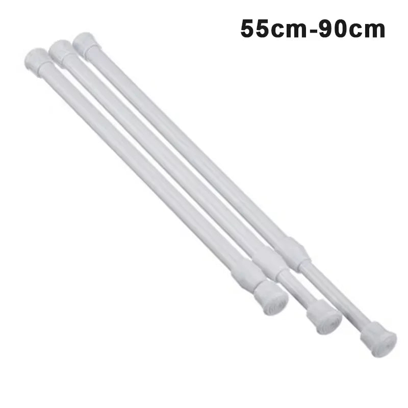 tige rideau extensible acier blanc moderne embouts protection 30 50cm 40 70cm 55 90cm