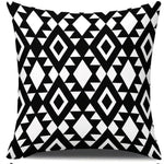 housse coussin polyester motif géométrique noir blanc moderne lit salon voiture