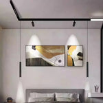 rail lumière suspendue moderne aimants noir ampoules led 12w 24w spotlight floodlight grille light