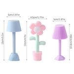 lampe table moderne plissée rouge bleu rose violet lumière cactus fleur chambre enfants