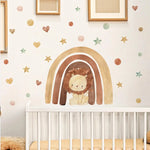 autocollant mural animaux forêt dessin animé décoration chambre bébé fille garçon sticker murale pvc