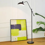 lampadaire sol moderne noir base marbre ajustable métal doré salon intérieur luxe
