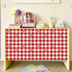 rideau cuisine moderne rayures rubans cerises coeurs blanc rouge bleuclair transparent opacité