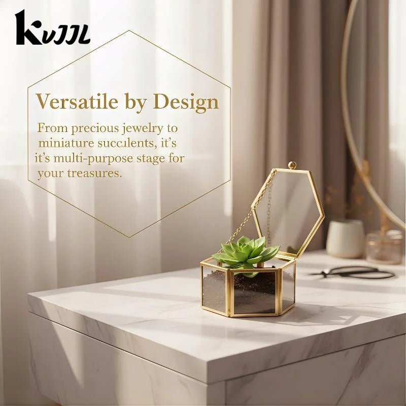 boîte bijoux transparente dorée chaîne blanches moderne élégante rangement accessoires mariage quàsucculentes
