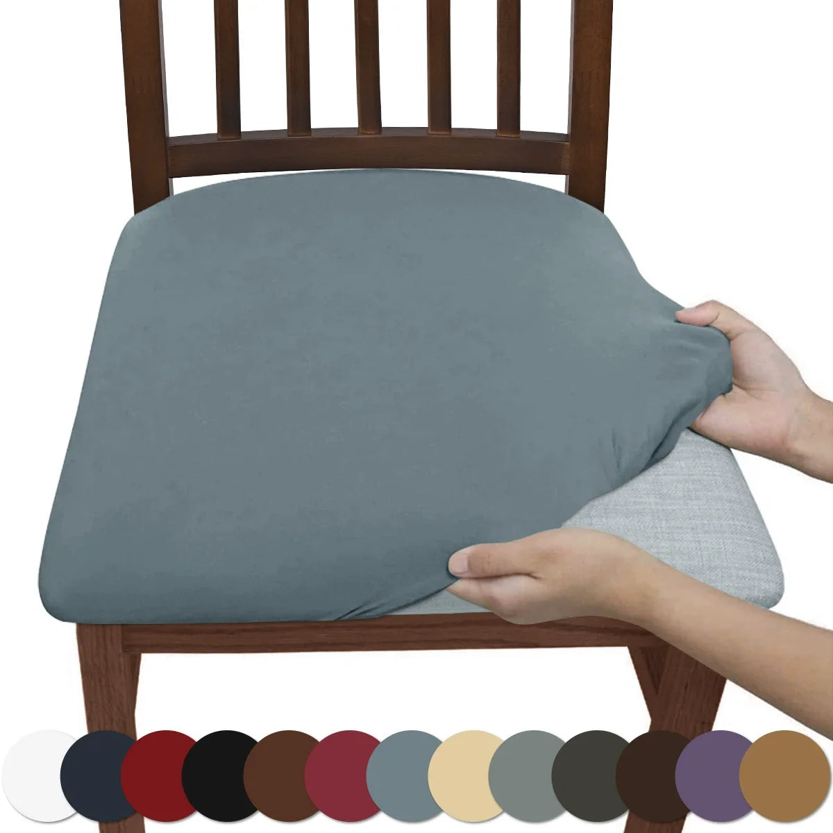 housse élastique chaise bleu marine adhésive mariage banquet moderne cuisine