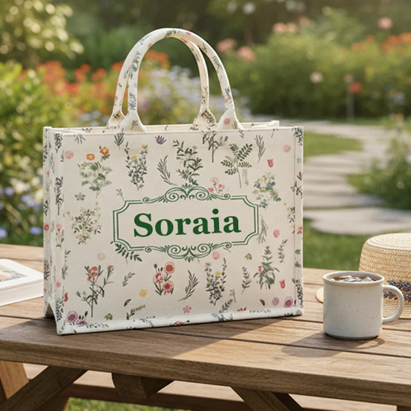 sac fourre tout personnalisable femme toile motif floral animalier décontracté polyvalent grande capacité