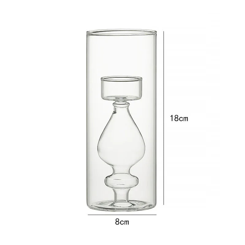 décoration moderne transparente support bougie adhésif mariage table dîner simple
