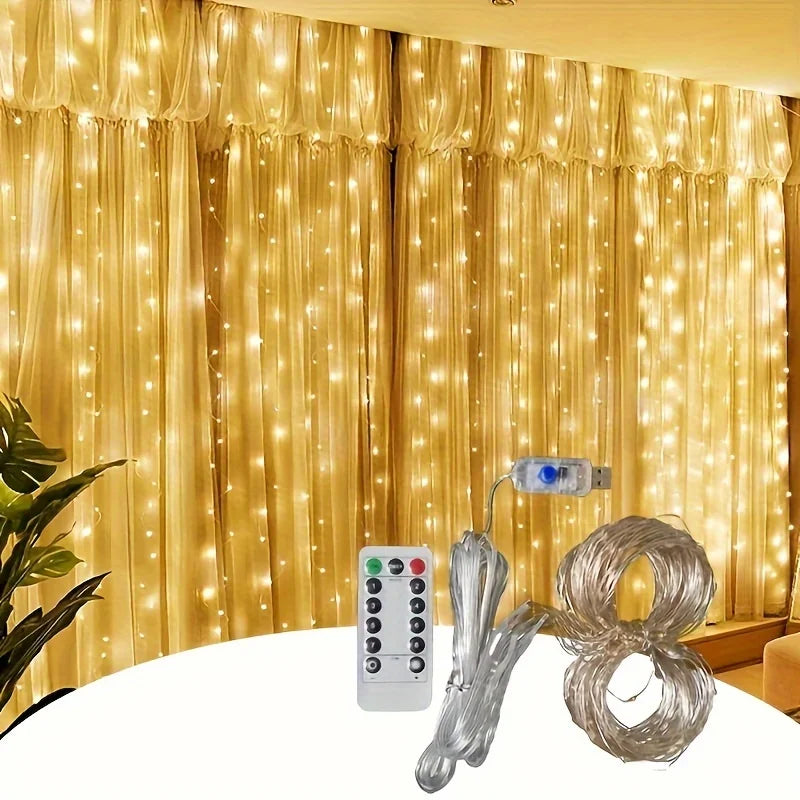 rideau lumineux led usb décoration mariage fête chambre guirlande lumineuse intérieur extérieur blanc multicolore