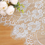 nappe dentelle blanche mariage transparente romantique boho décoration table réutilisable festive fleurs argentées