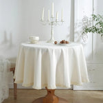 nappes ronde tissu texturé imperméable extérieur intérieur mariage thème vintage blanc cassé marron franges