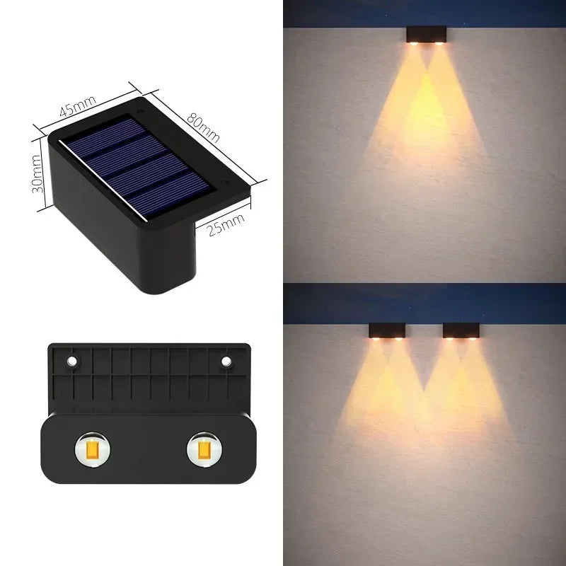 appliques murales solaires noires panneau solaire bleu moderne led étanchesextérieur minimaliste lumière soleil