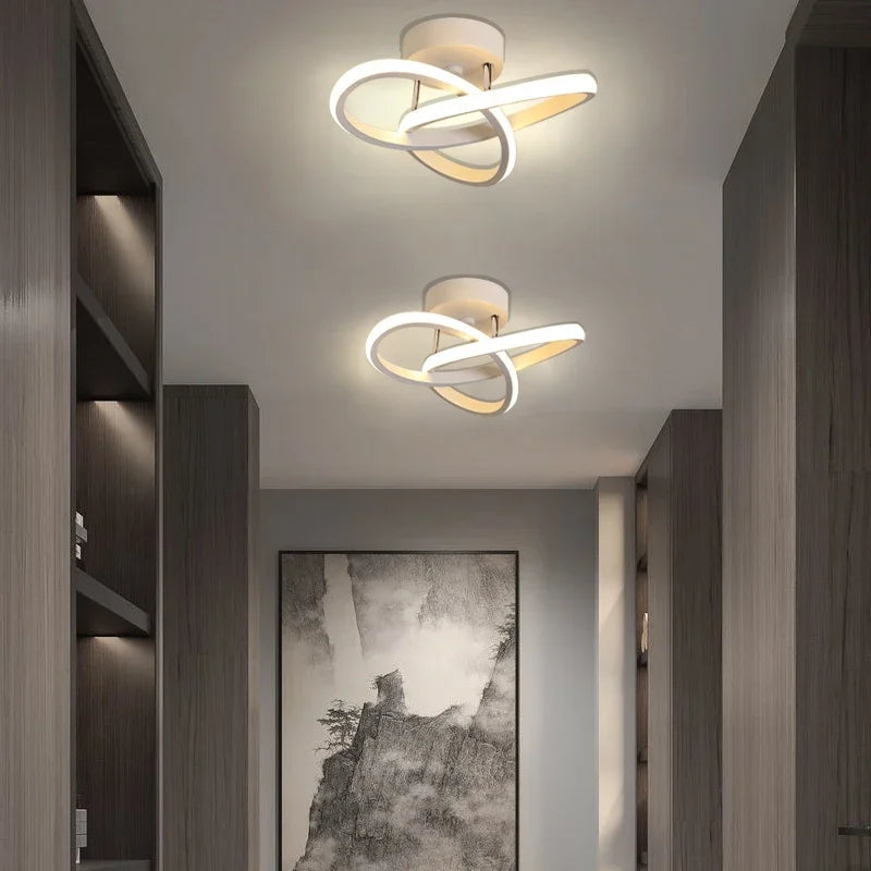 plafonniers modernes led surface montés modes éclairage noir or argent minimalistes télécommande