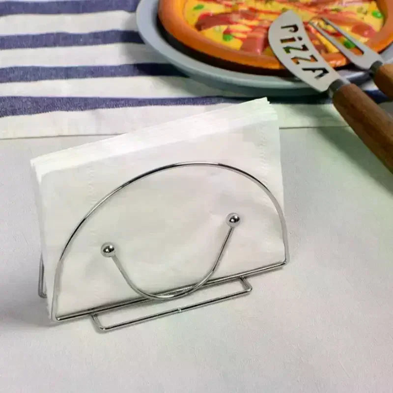 porte serviettes argenté élégant moderne clips base plate cuisine tiroir papier organisateur