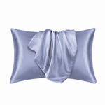 taies d'oreiller soie imprimées gris métallisé satinées contemporaines opaques glissière 60 fils cm
