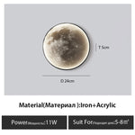 lampe murale lune moderne blanc gris éclairage quotidien led dimmable 3000k 6000k monté surface