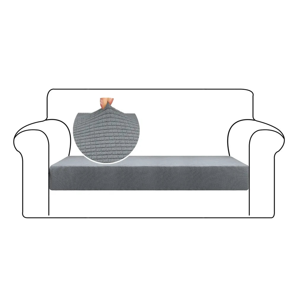 housse protection canapé gris clair motif géométrique tissu jacquard élastique moderne anti poussière