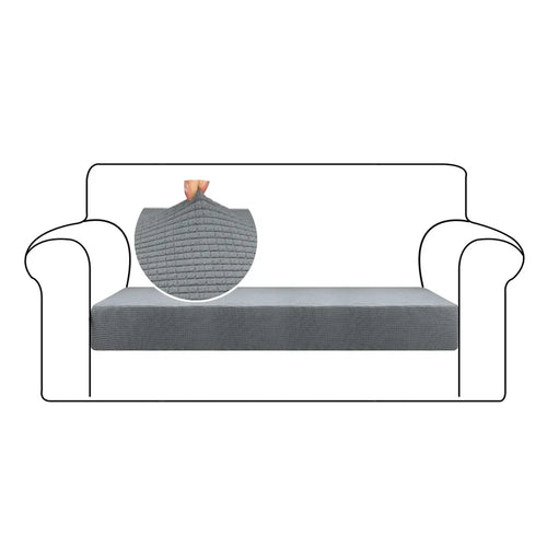 housse protection canapé gris clair motif géométrique tissu jacquard élastique moderne anti poussière